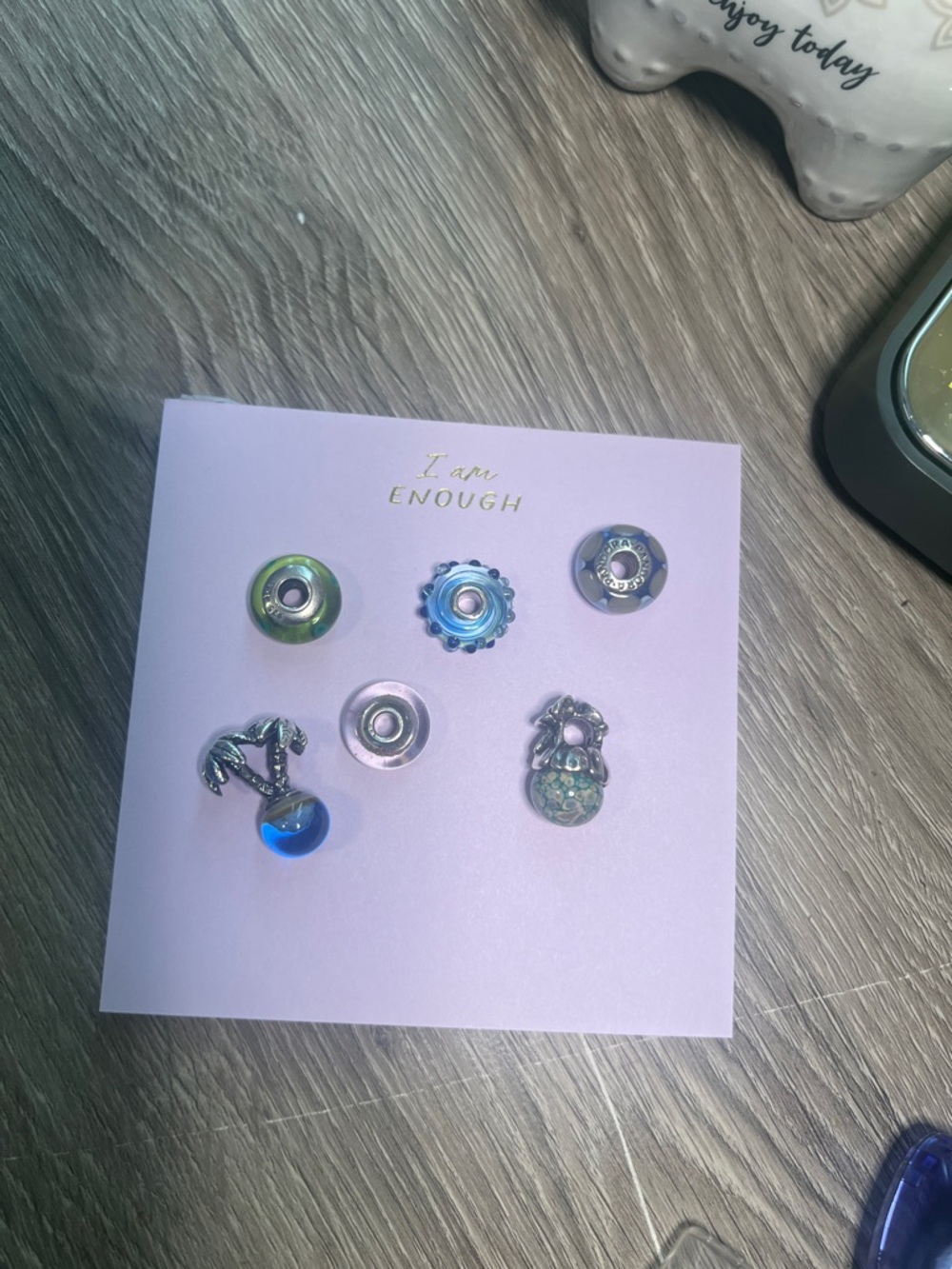Pandora purple blue charm set